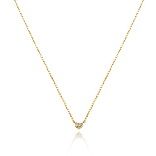 Classic Petite Heart Diamond Necklace.