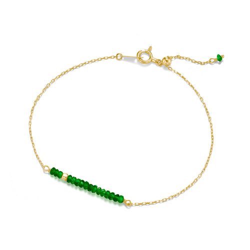 Classic Emerald Bracelet with Adjustable Chain