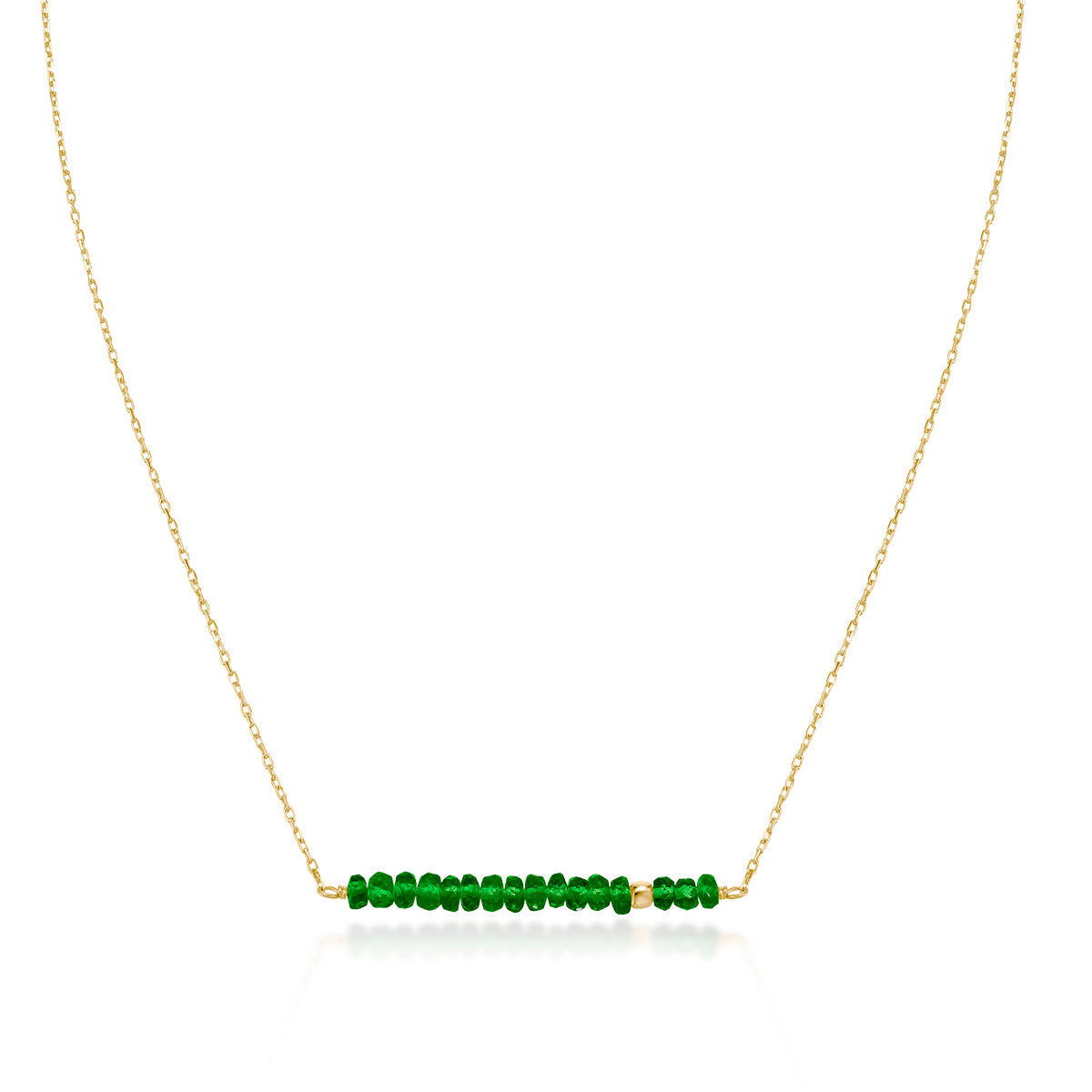 Classic Emerald Necklace with Adjustable Chain