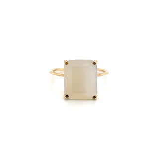 Labradorite Gemstone (MoonStone) Octagon Cut Gold Ring