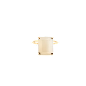 Labradorite Gemstone (MoonStone) Octagon Cut Gold Ring