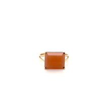 Load image into Gallery viewer, Orange MoonStone Gemstone Octagon Cut Gold Ring