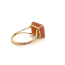 Load image into Gallery viewer, Orange MoonStone Gemstone Octagon Cut Gold Ring