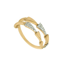 Load image into Gallery viewer, Classic Chandelier Dangling Trinity Triangle Diamond Ring Mix Gold Colours
