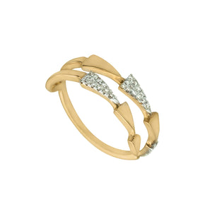 Classic Chandelier Dangling Trinity Triangle Diamond Ring Mix Gold Colours