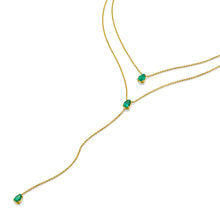 Load image into Gallery viewer, Classic Double Layer Tear-Drop Emerald Necklace 